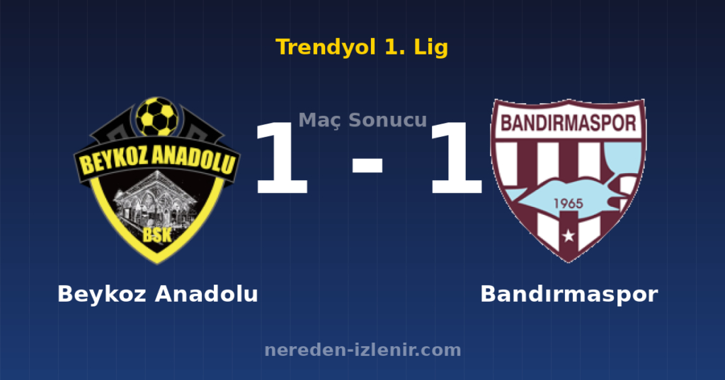 Beykoz Anadolu 1-1 Bandırmaspor