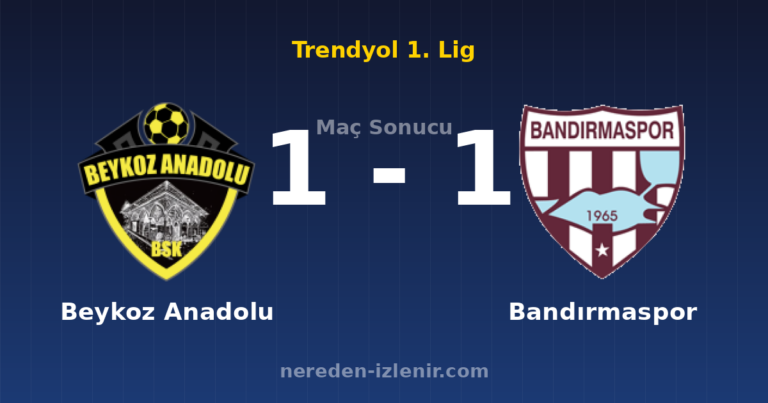 Beykoz Anadolu 1-1 Bandırmaspor