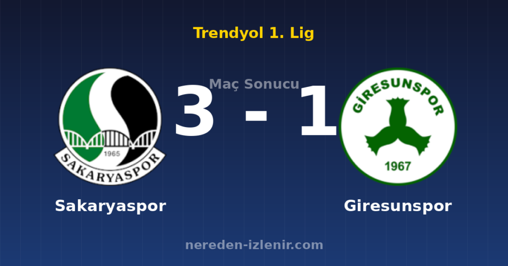 Sakaryaspor 3-1 Giresunspor
