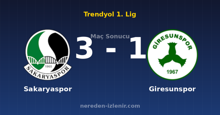 Sakaryaspor 3-1 Giresunspor