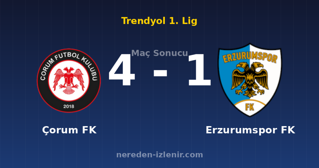 Çorum FK 4-1 Erzurumspor FK