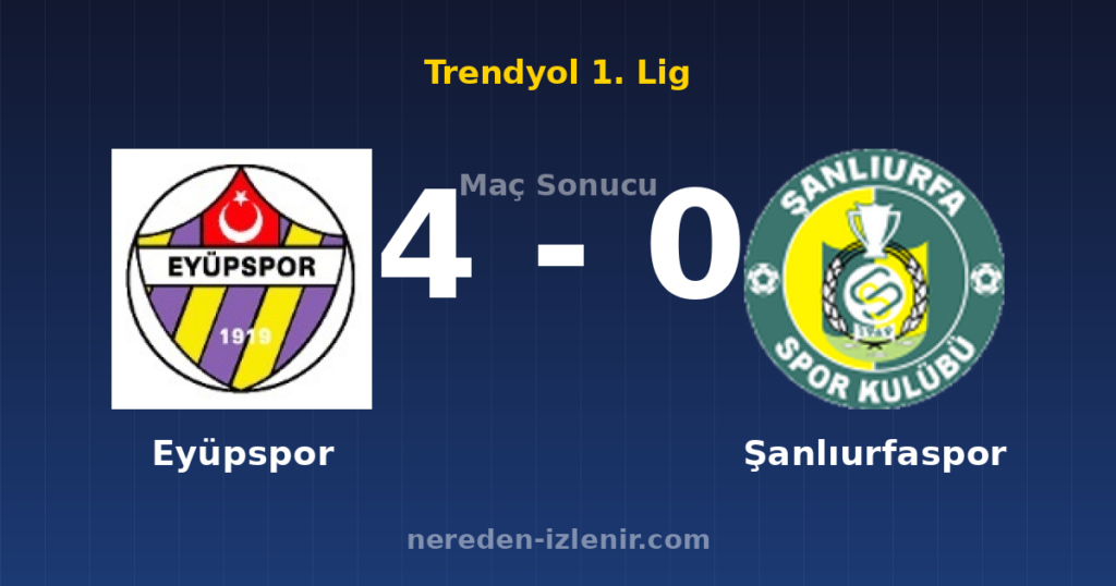 Eyüpspor 4-0 Şanlıurfaspor