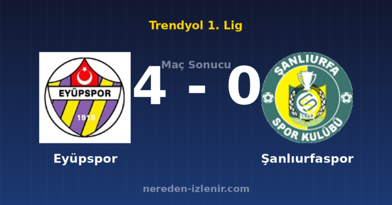 Eyüpspor 4-0 Şanlıurfaspor