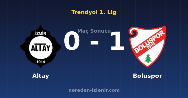 Altay 0-1 Boluspor