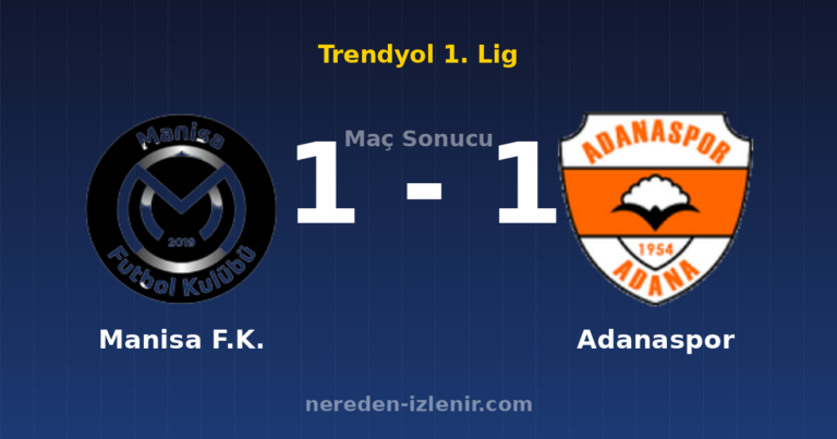 Manisa F.K. 1-1 Adanaspor