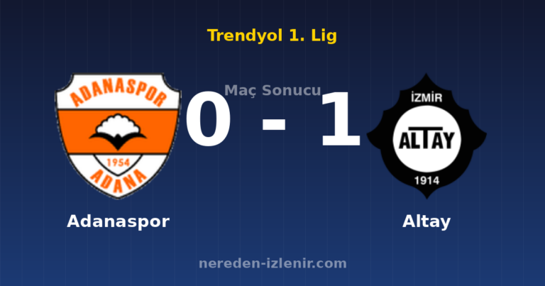Adanaspor 0-1 Altay