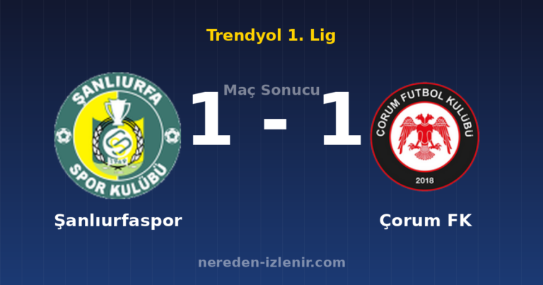 Şanlıurfaspor 1-1 Çorum FK