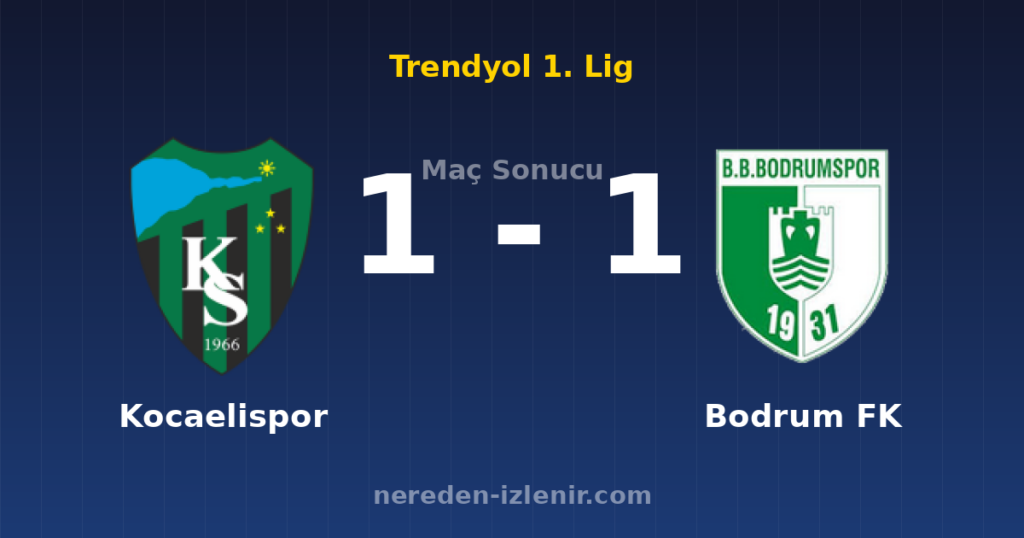 Kocaelispor 1-1 Bodrum FK