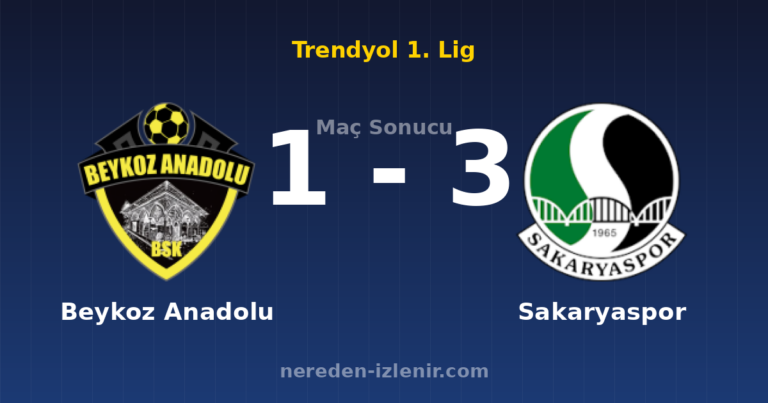 Beykoz Anadolu 1-3 Sakaryaspor
