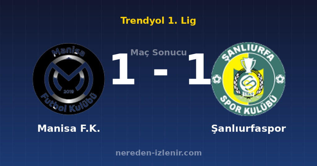 Manisa F.K. 1-1 Şanlıurfaspor