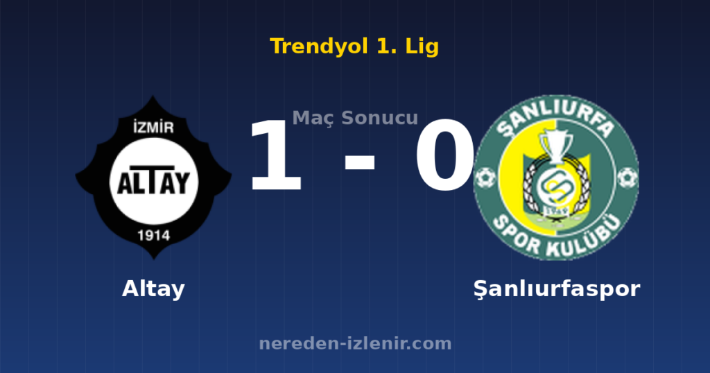 Altay 1-0 Şanlıurfaspor