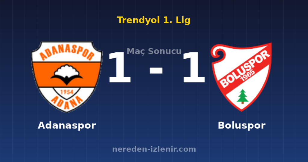 Adanaspor 1-1 Boluspor