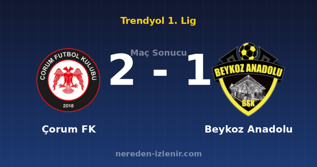 Çorum FK 2-1 Beykoz Anadolu
