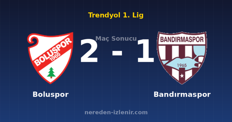 Boluspor 2-1 Bandırmaspor