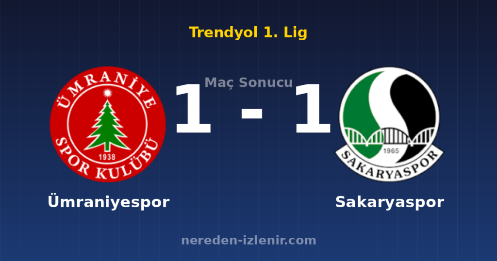 Ümraniyespor 1-1 Sakaryaspor