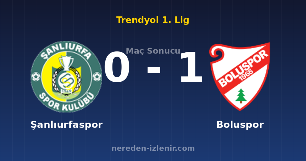 Şanlıurfaspor 0-1 Boluspor