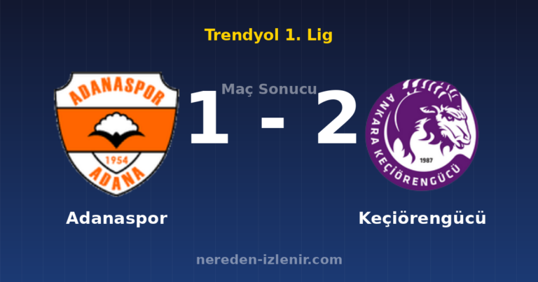 Adanaspor 1-2 Keçiörengücü