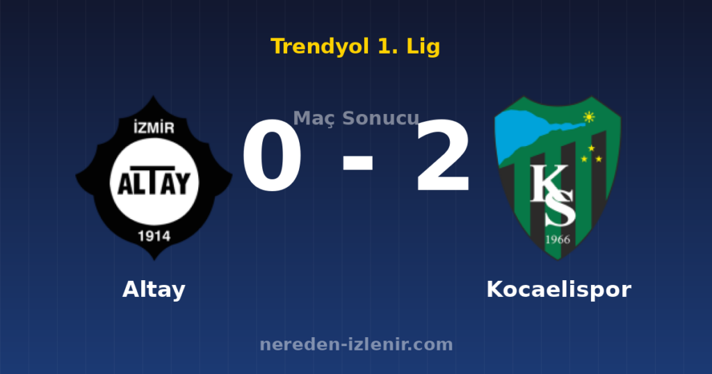 Altay 0-2 Kocaelispor
