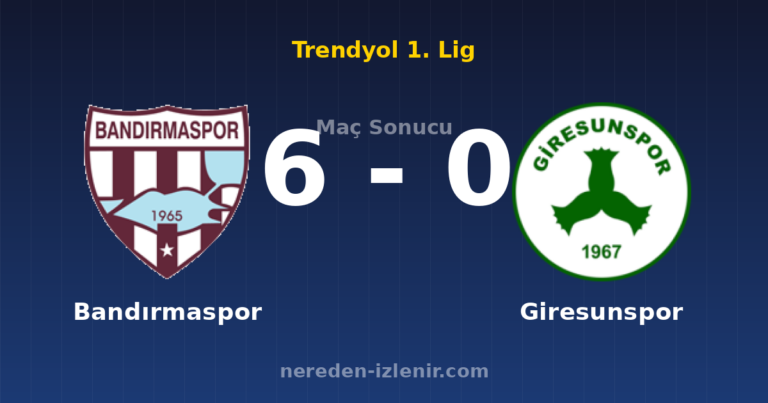 Bandırmaspor 6-0 Giresunspor
