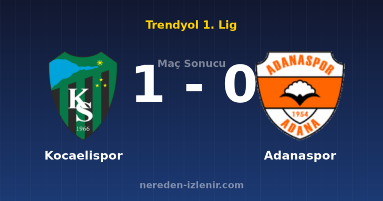 Kocaelispor 1-0 Adanaspor