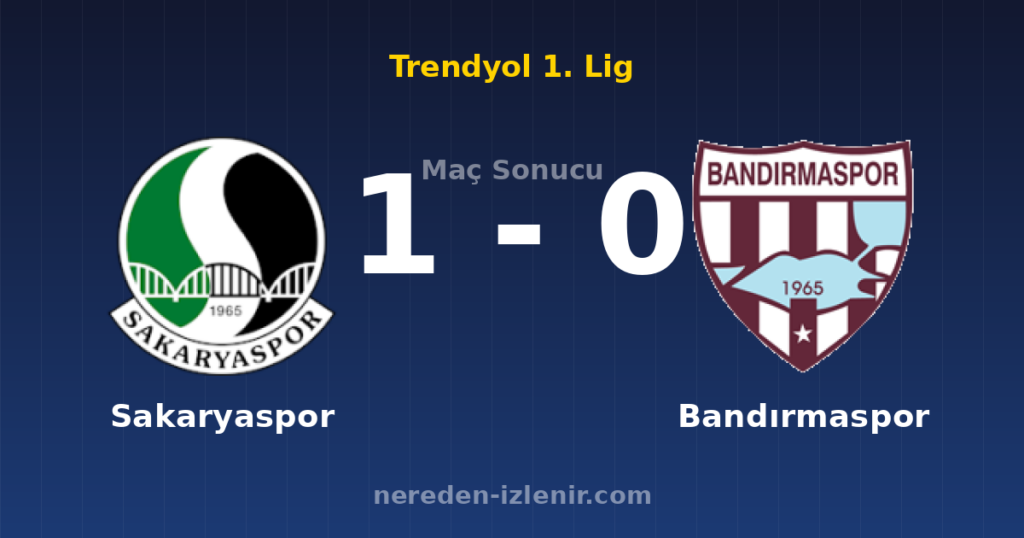 Sakaryaspor 1-0 Bandırmaspor