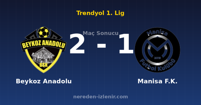 Beykoz Anadolu 2-1 Manisa F.K.