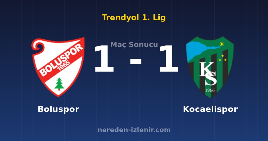 Boluspor 1-1 Kocaelispor