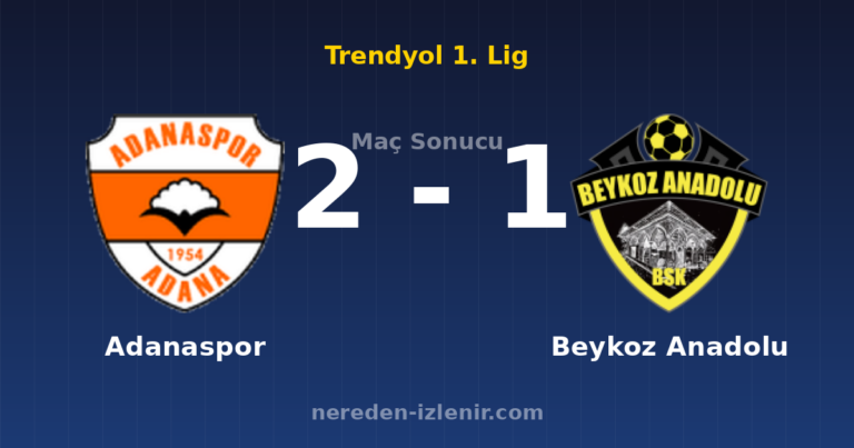 Adanaspor 2-1 Beykoz Anadolu