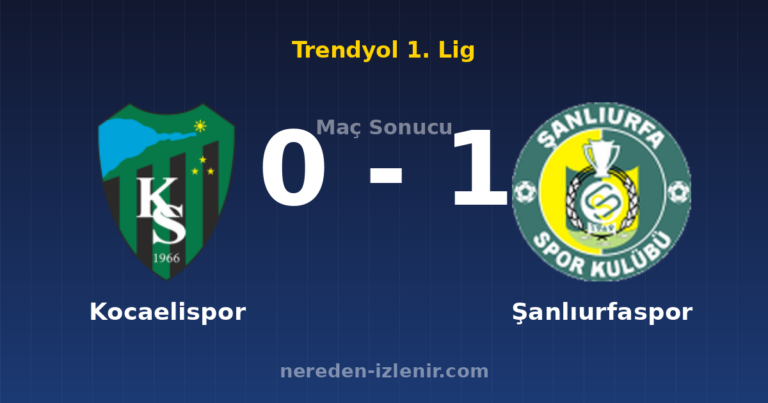 Kocaelispor 0-1 Şanlıurfaspor