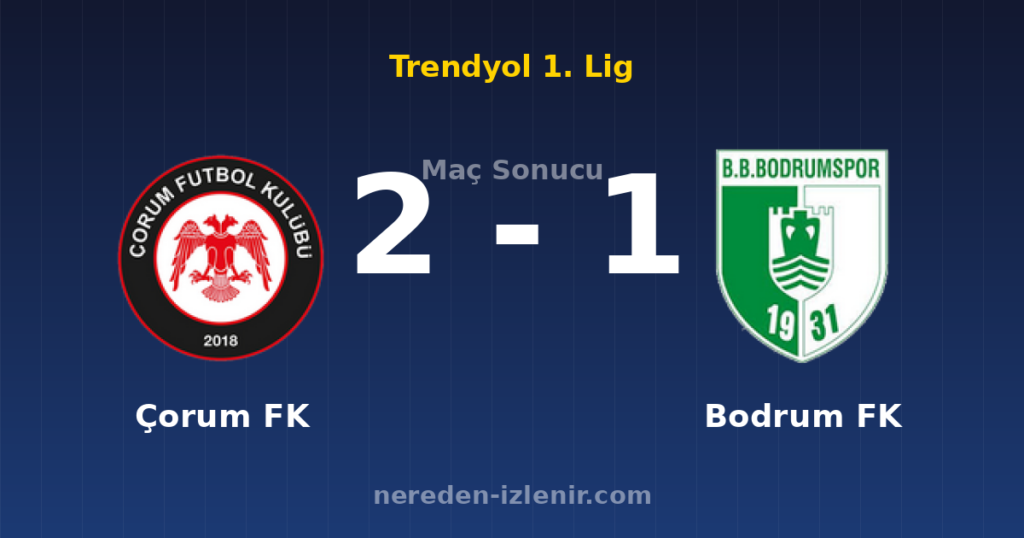 Çorum FK 2-1 Bodrum FK