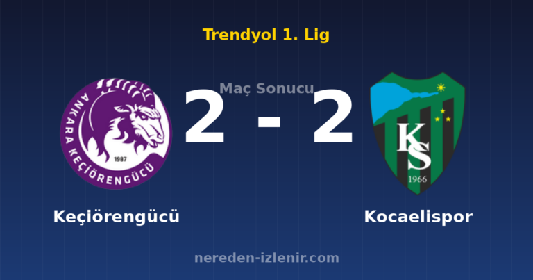 Keçiörengücü 2-2 Kocaelispor