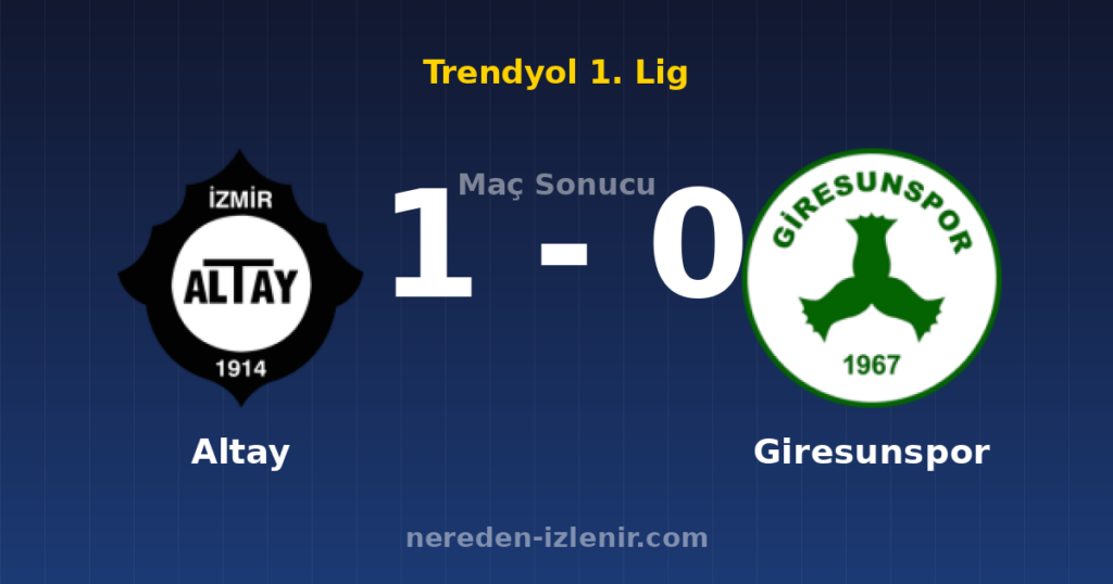 Altay 1-0 Giresunspor