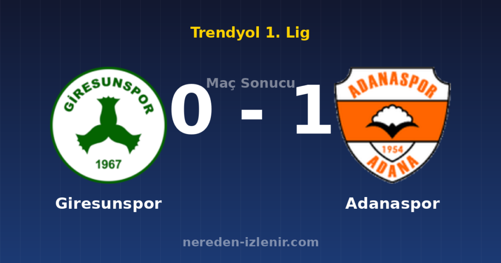 Giresunspor 0-1 Adanaspor