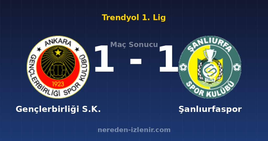 Gençlerbirliği S.K. 1-1 Şanlıurfaspor