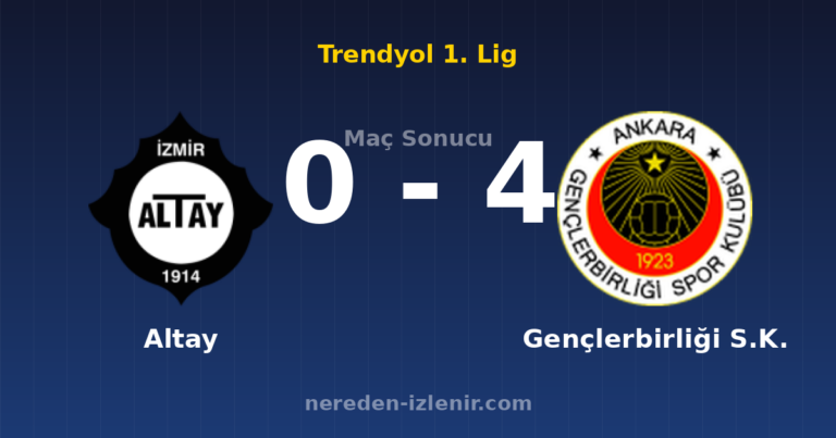 Altay 0-4 Gençlerbirliği S.K.
