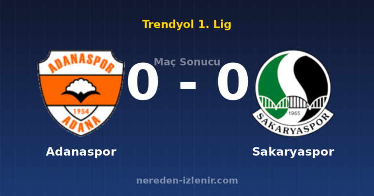 Adanaspor 0-0 Sakaryaspor