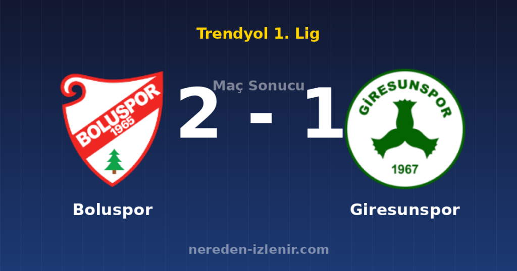 Boluspor 2-1 Giresunspor