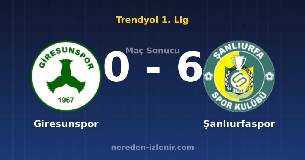Giresunspor 0-6 Şanlıurfaspor