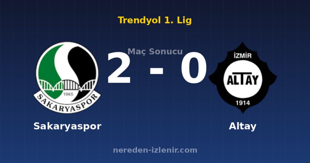 Sakaryaspor 2-0 Altay