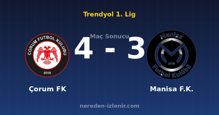 Çorum FK 4-3 Manisa F.K.