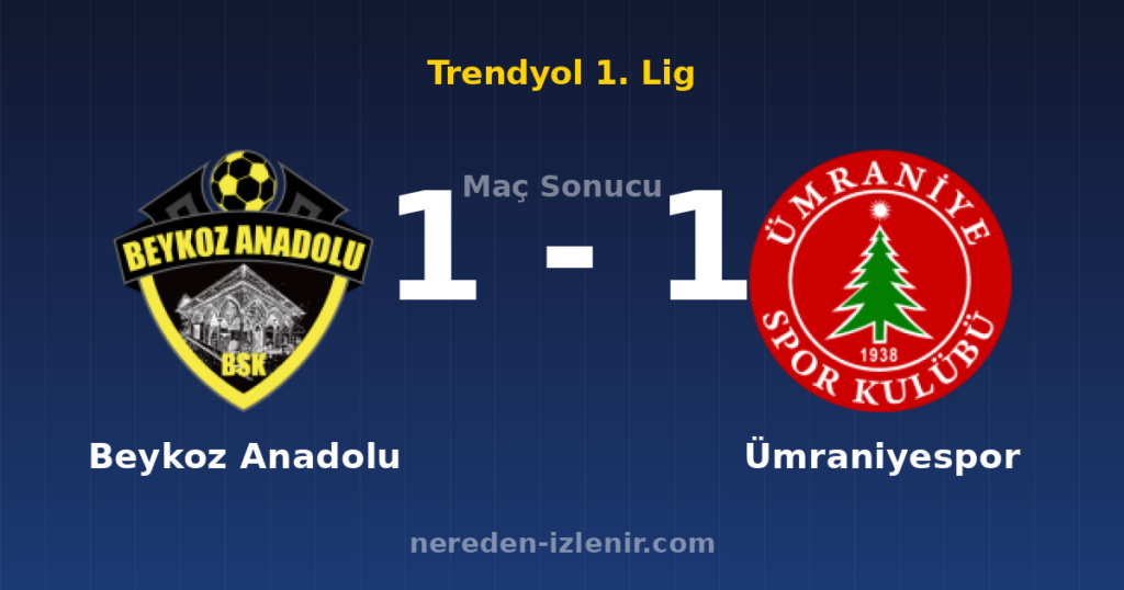 Beykoz Anadolu 1-1 Ümraniyespor