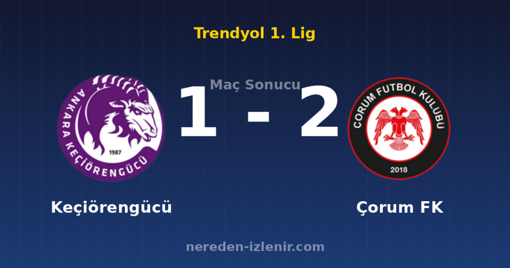 Keçiörengücü 1-2 Çorum FK