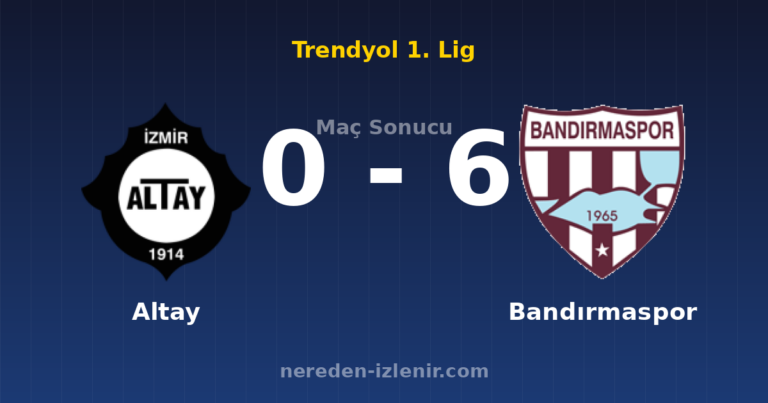 Altay 0-6 Bandırmaspor