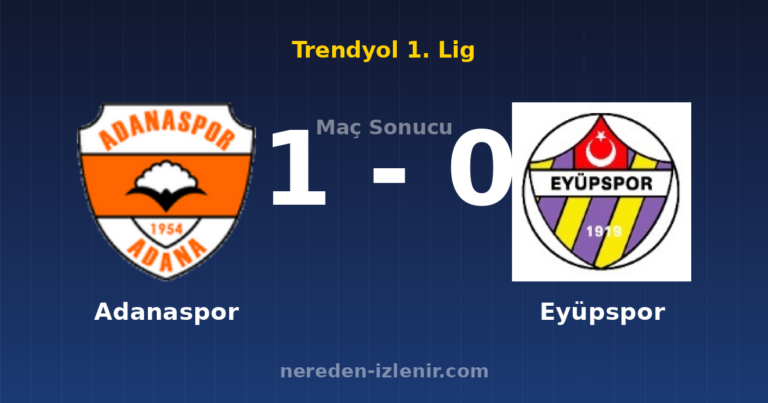 Adanaspor 1-0 Eyüpspor