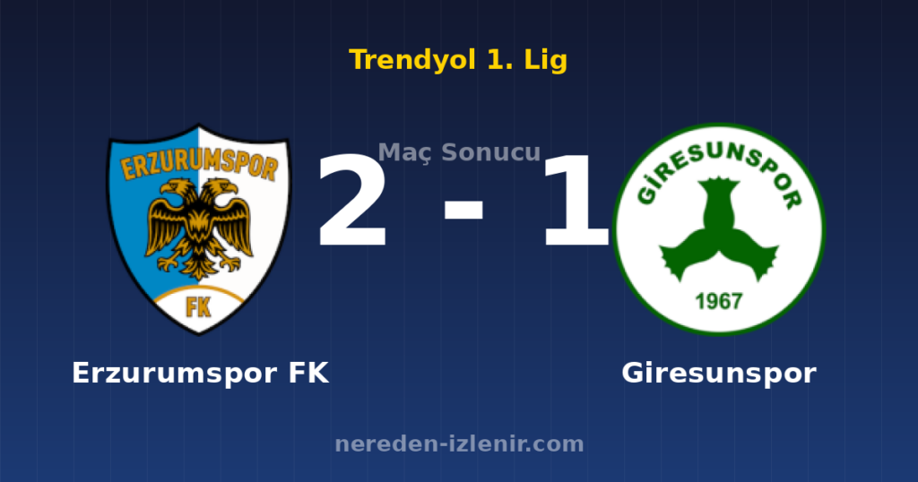 Erzurumspor FK 2-1 Giresunspor