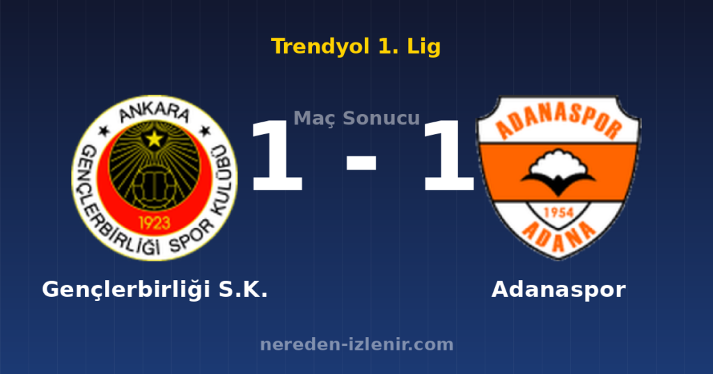 Gençlerbirliği S.K. 1-1 Adanaspor