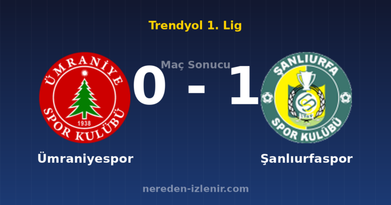 Ümraniyespor 0-1 Şanlıurfaspor