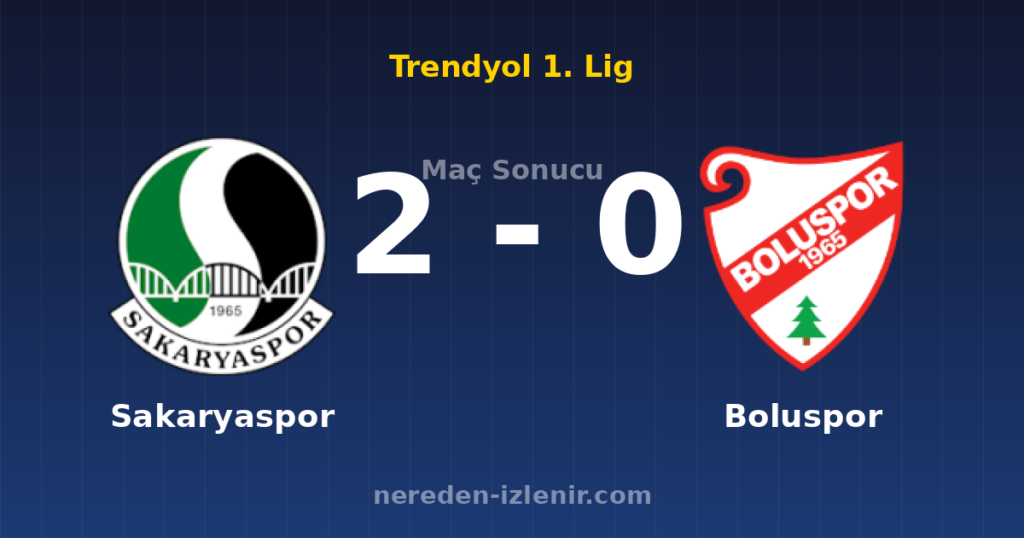 Sakaryaspor 2-0 Boluspor