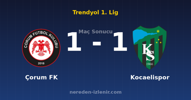 Çorum FK 1-1 Kocaelispor