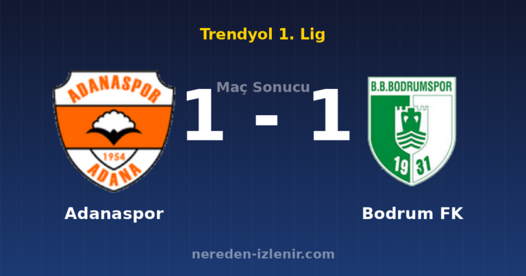 Adanaspor 1-1 Bodrum FK